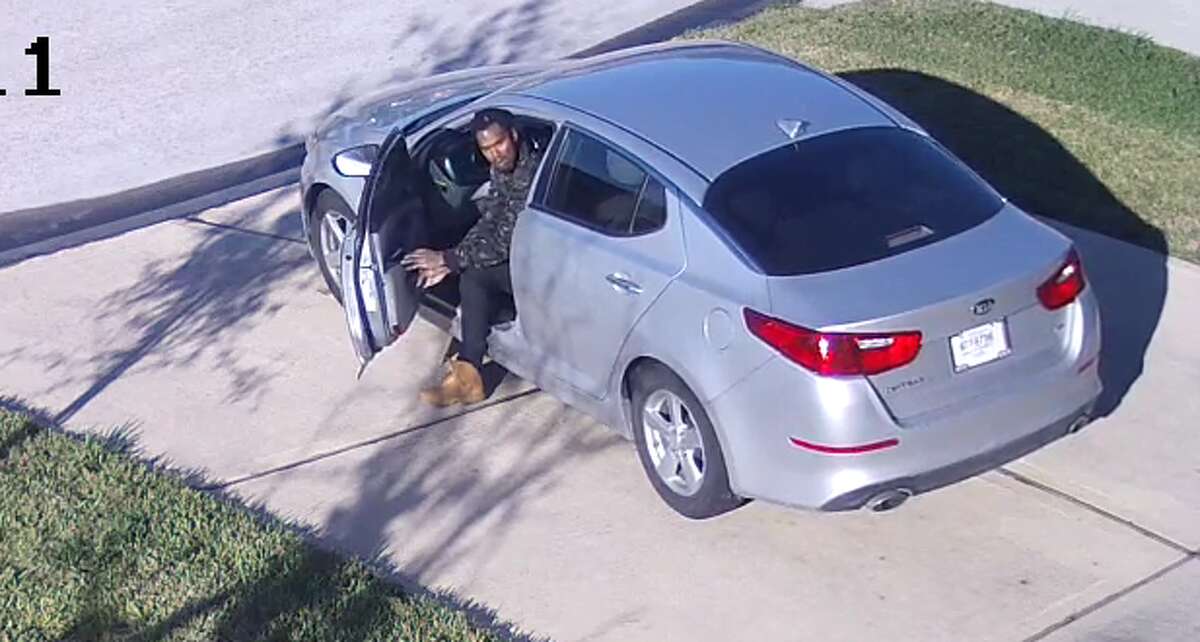 A package thief was caught on surveillance video tripping over himself while stealing a box from the front of a Houston home Dec. 8.