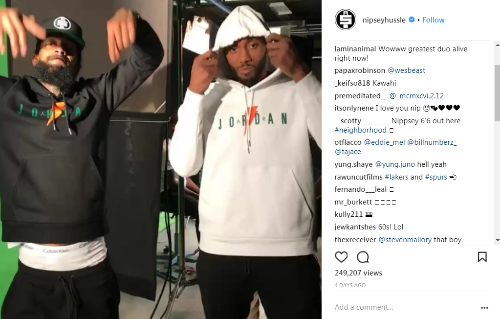 Kawhi leonard cheap nipsey hussle