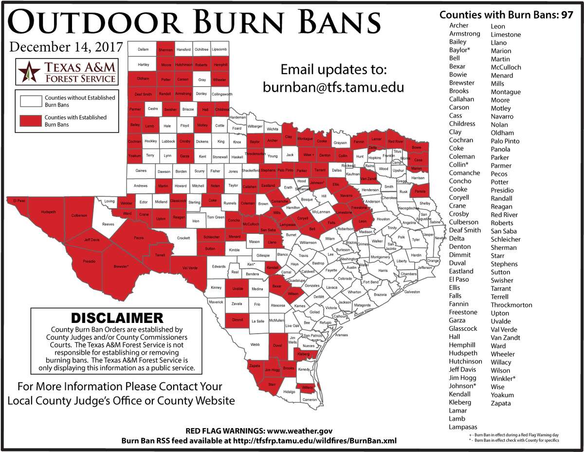 Texas Burn Ban Map More Than One-Third Of Texas Counties Are Under Burn Ban In Fear Of  Wildfires