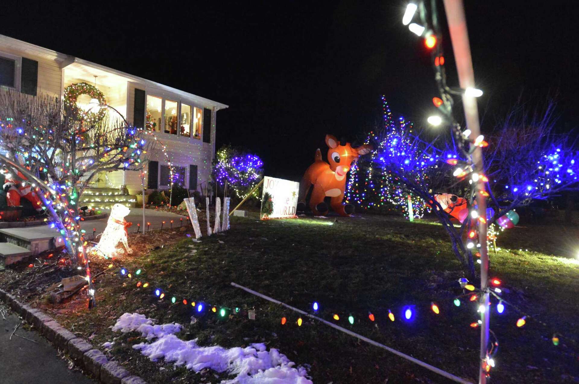 A holiday light display inspired by Setti's Christmas Village