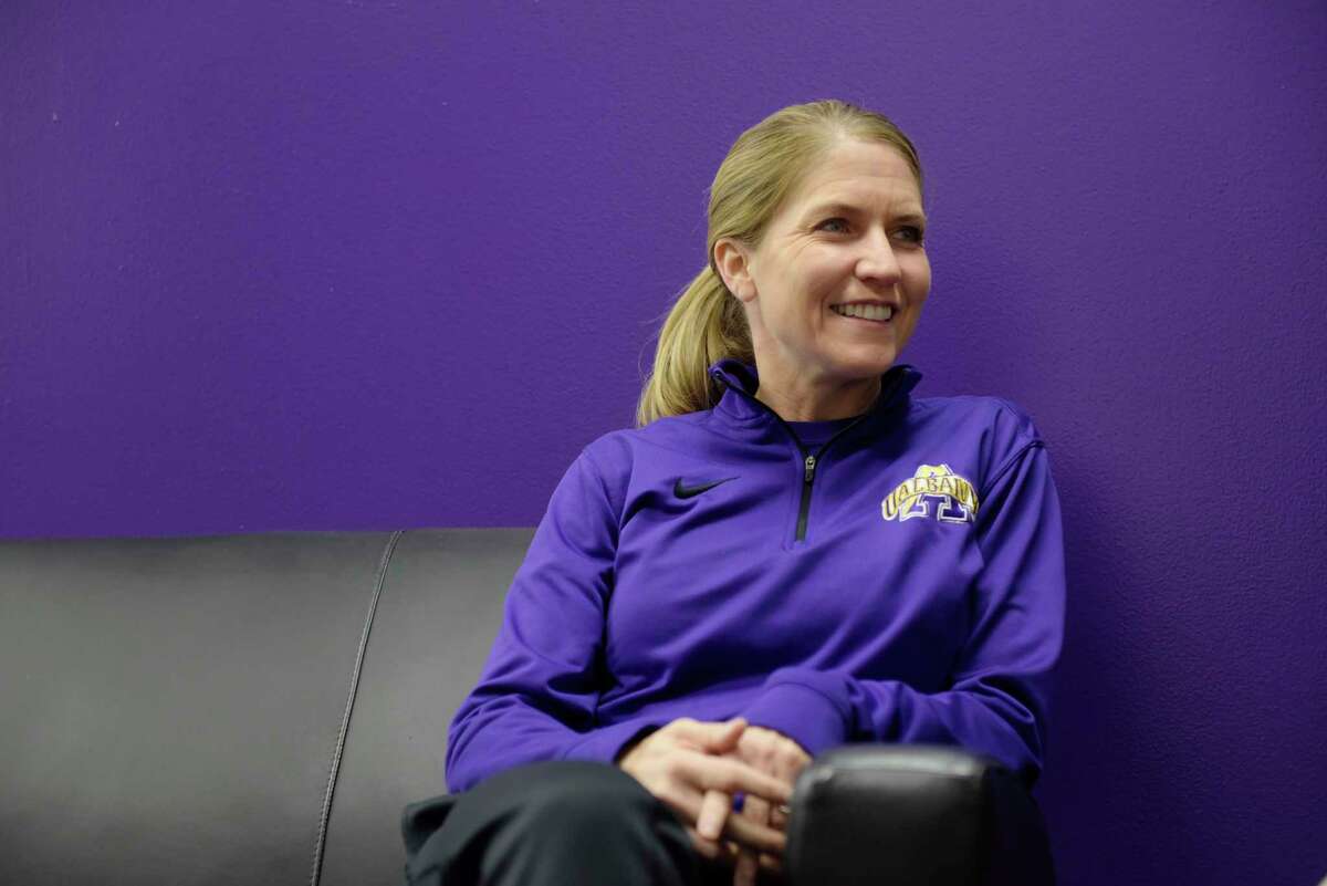 UAlbany women's basketball coach Joanna Bernabei-McNamee talks about her life and her team during an interview on Tuesday, Dec. 12, 2017, in Albany, N.Y. (Paul Buckowski / Times Union)