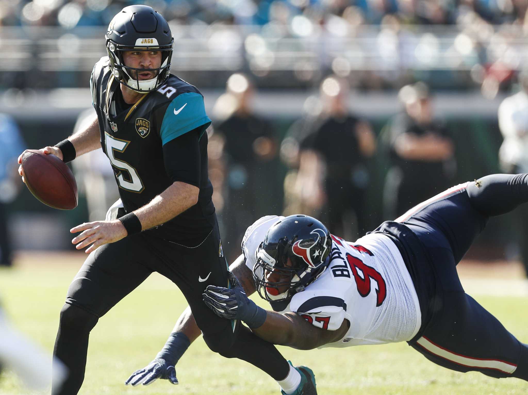 Jacksonville Jaguars fullback Tommy Bohanon (40) celebrates his