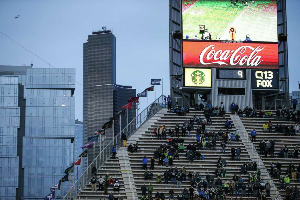 The Hawk's Nest sits majorly empty with 5 minutes left in the 4th quarter of the Seahawks' game against the Rams at CenturyLink Field on Sunday, Dec. 17, 2017.