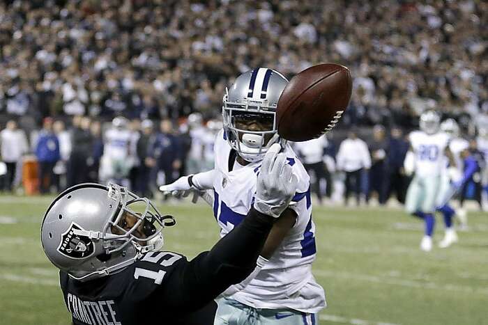 Oakland Raiders offensive tackle Marshall Newhouse (73) trips over