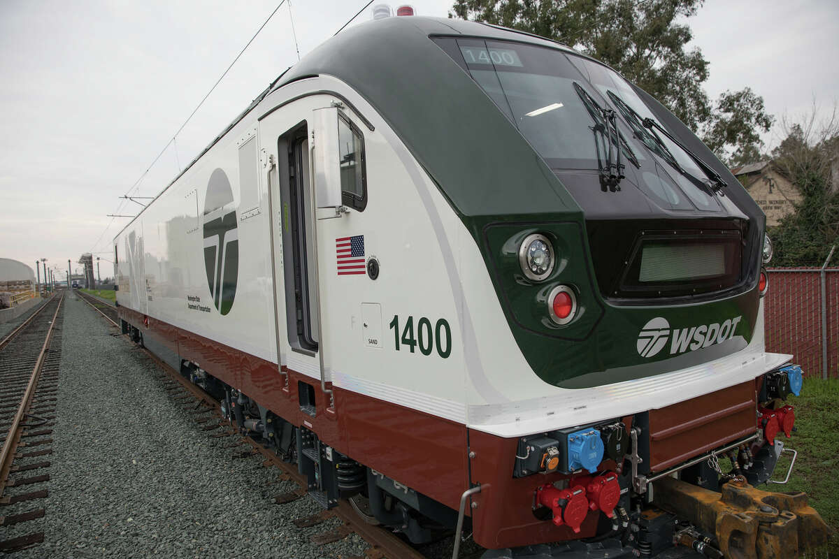 The new Siemens Charger locomotive, one of eight that went into service in November 2017 on the Amtrak Cascades line.