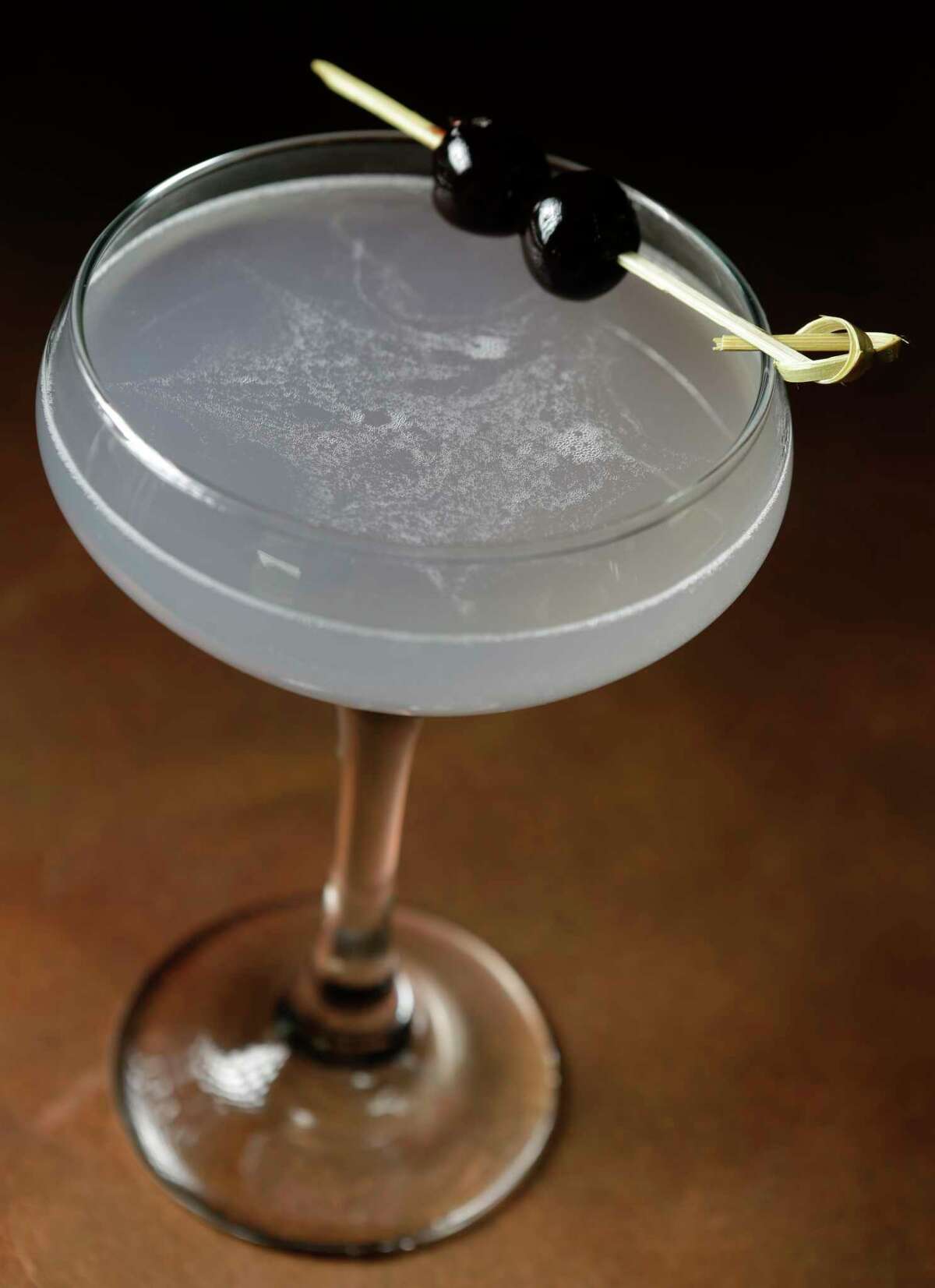 The Rip Tide (made with gin, maraschino liqueur and creme de violette) is a signature cocktail at Field & Tides.