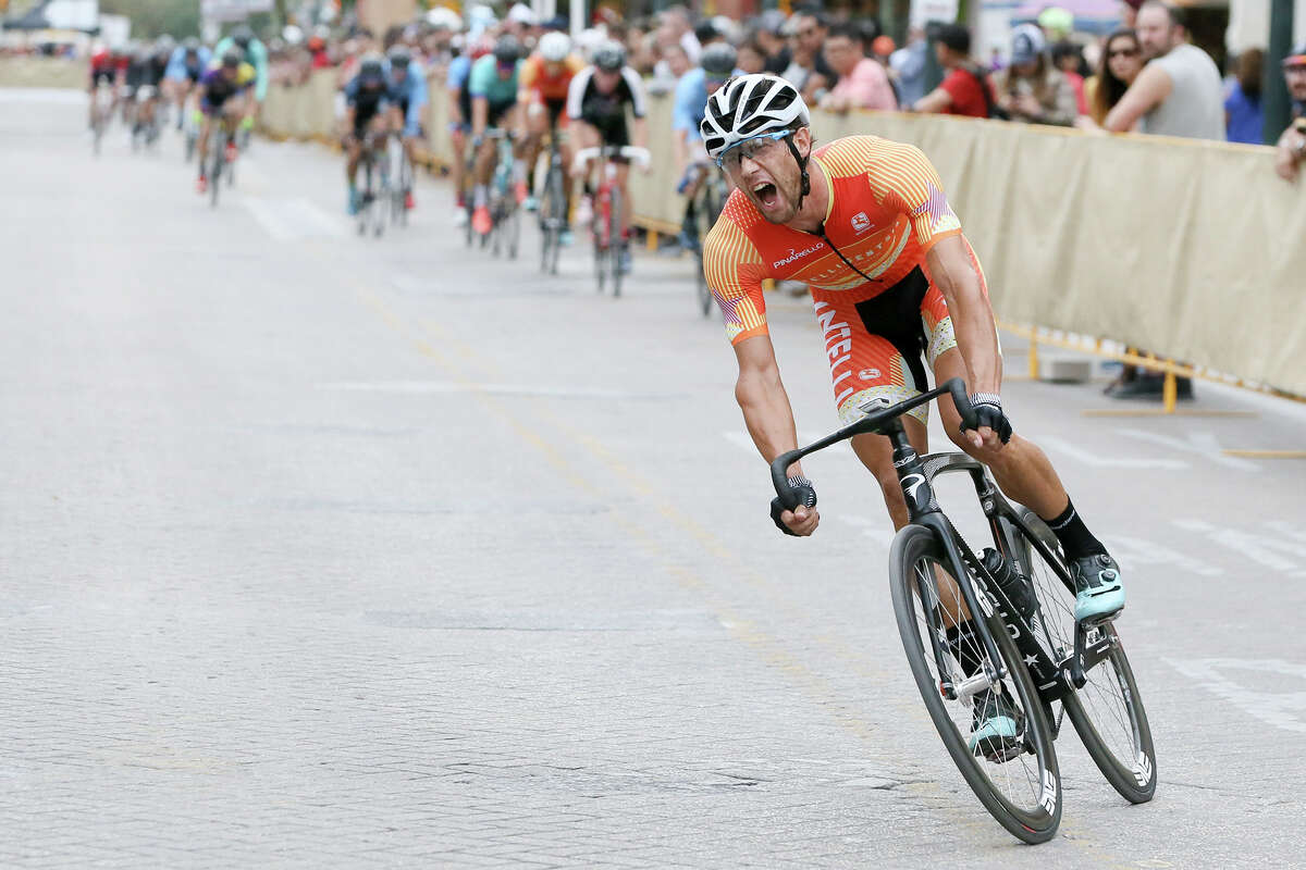 FILE PHOTO Colin Strickland from Austin rides into the first turn of the Fixed Men's finals during the Red Bull Last Stand cycling race at Alamo Plaza on Saturday, Oct. 7, 2017. MARVIN PFEIFFER/mpfeiffer@express-news.net