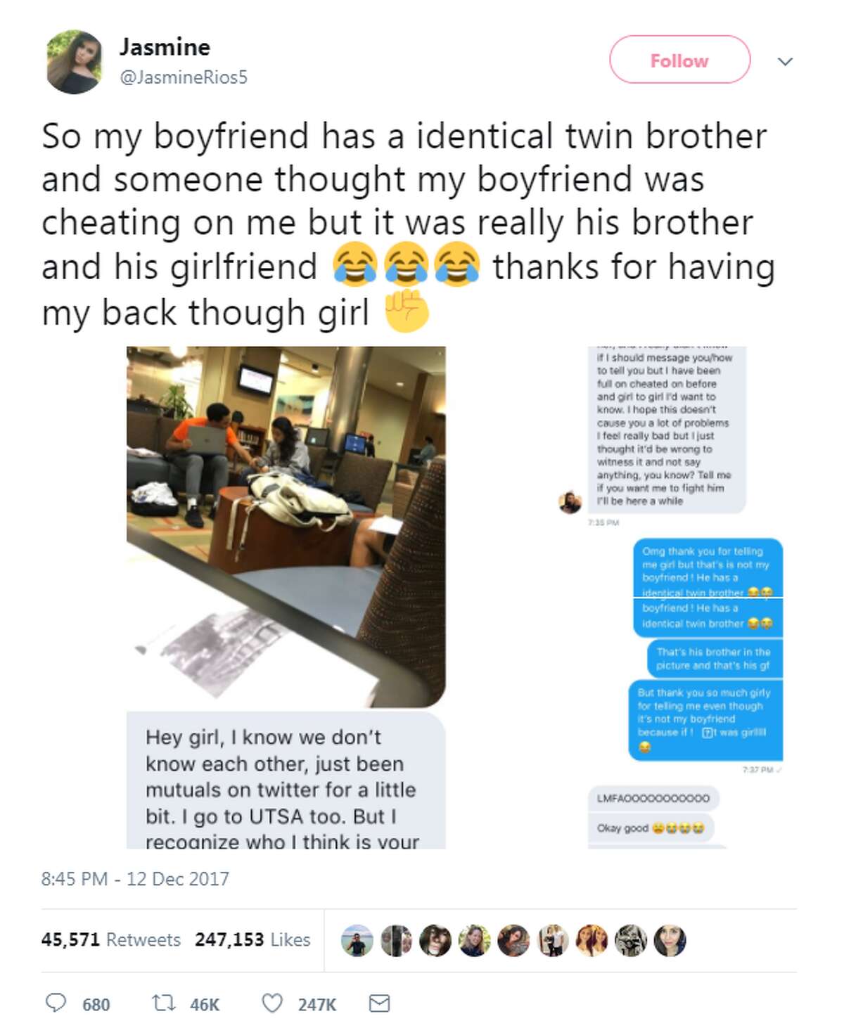 Double Trouble Utsa Student Explains Viral Message That Accused Her Boyfriend Of Cheating