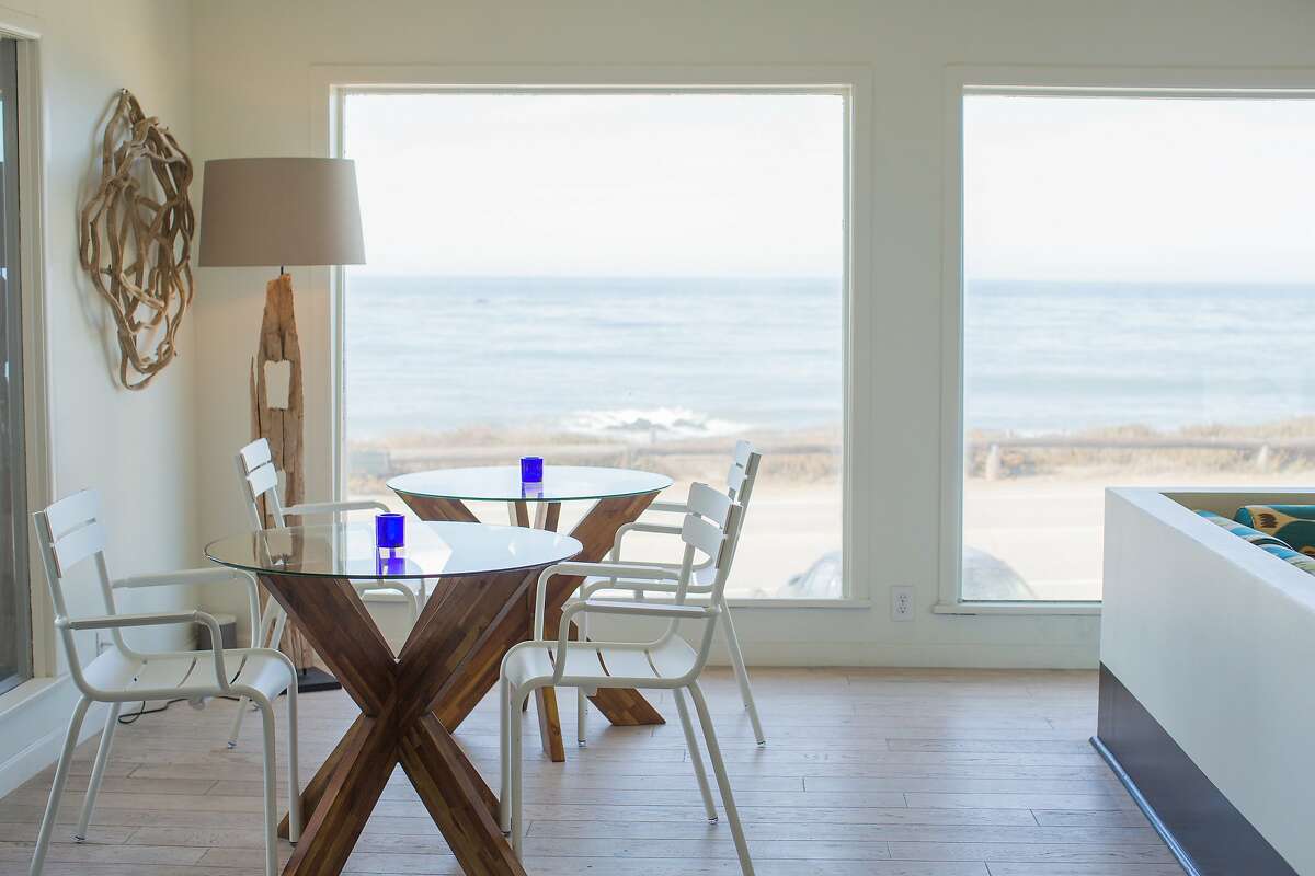 Cambria Beach Lodge serves locally sourced pastries and coffee in the breakfast nook of its lobby overlooking Moonstone Beach.