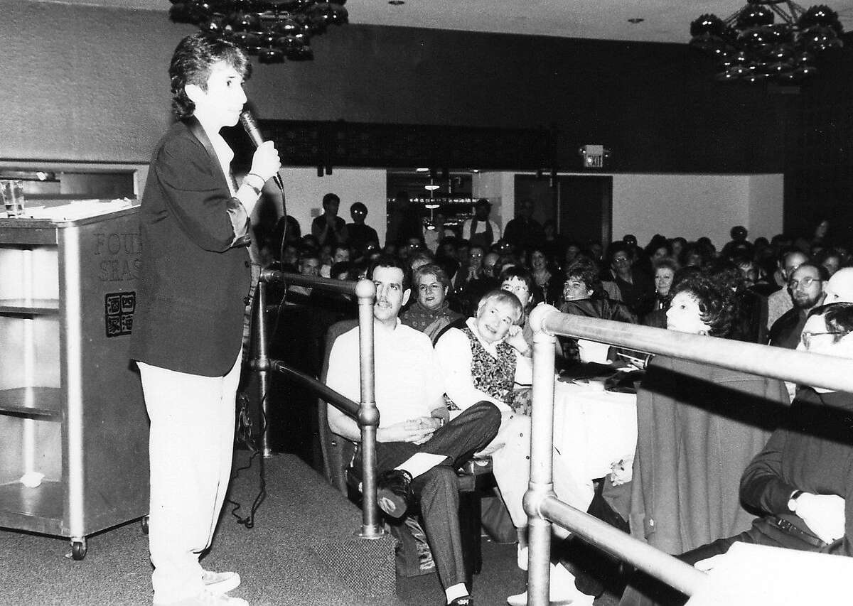 Lisa Geduldig at the first Kung Pao Kosher Comedy event Four Seas Restaurant in 1993.