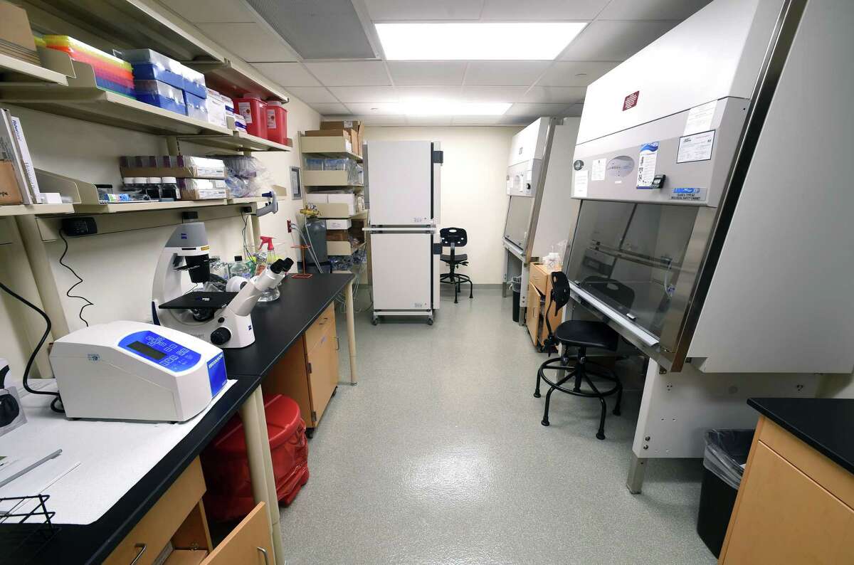 A cell culture room in the research laboratory at the Frank H. Netter MD School of Medicine at Quinnipiac University in North Haven