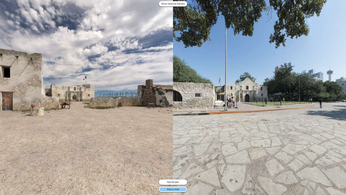 The new "digital battlefield" interactive tool allows Web viewers to compare the 1836 Alamo with today's site, using "slider" fade, split-screen and side-by-side functions.