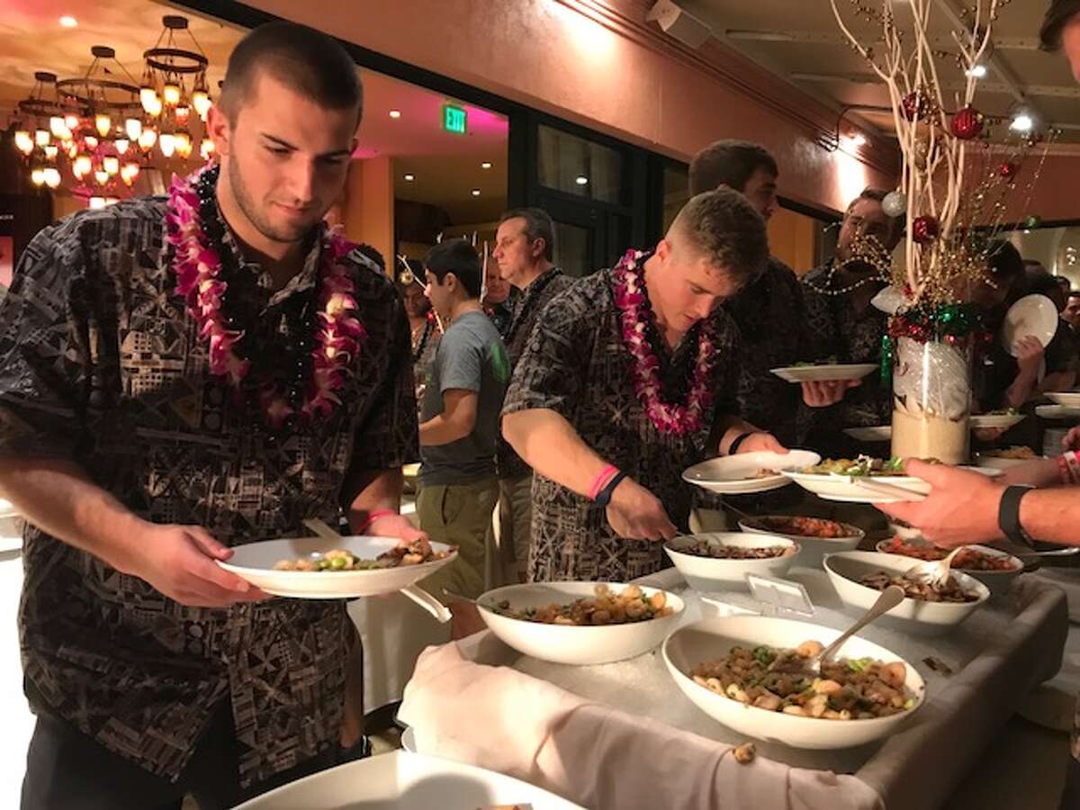 University of Houston players were treated to a Hawaiian buffet during events Wednesday night. Houston will face Fresno State in the Hawaii Bowl Sunday night.
