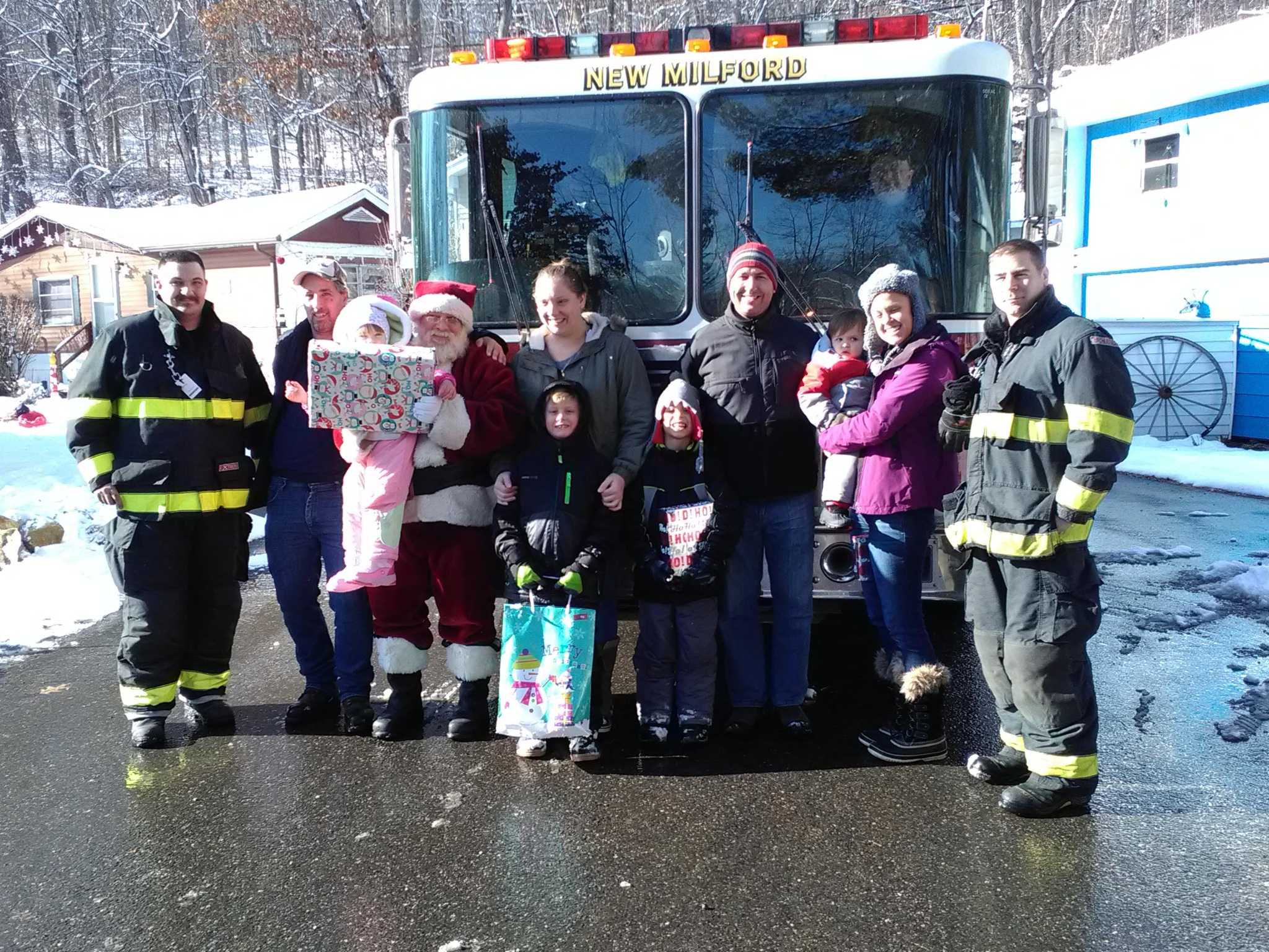 New Milford fire department holds annual Santa Express, visiting children and delivering