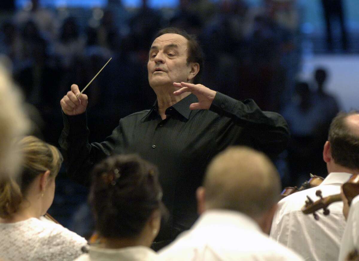 Times Union Photo by James Goolsby-Aug. 1, 2007-Charles Dutoit, conducts the Philaderlphia Orchestra. At the Saratoga Performing Arts Center. In Saratoga N.Y.