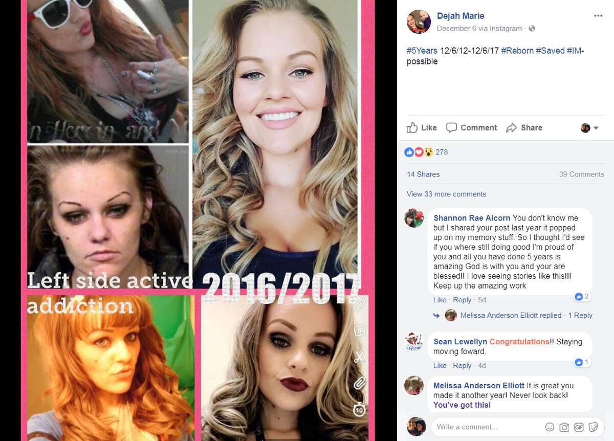 Former meth addict Dejah Hall shared this after sobriety photo to her Facebook page showing the effects of meth addiction on her appearance.