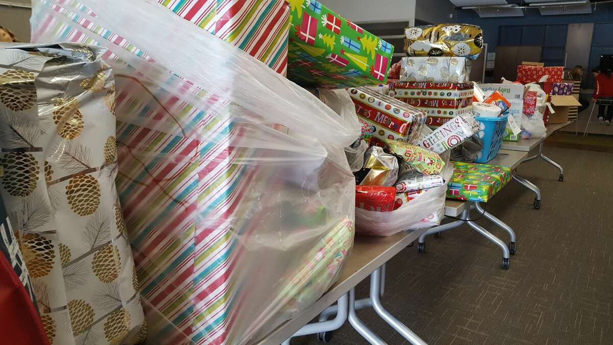 Some of the gifts Meridian Early College High School students gave to 10 families the school adopted for Christmas this year.
