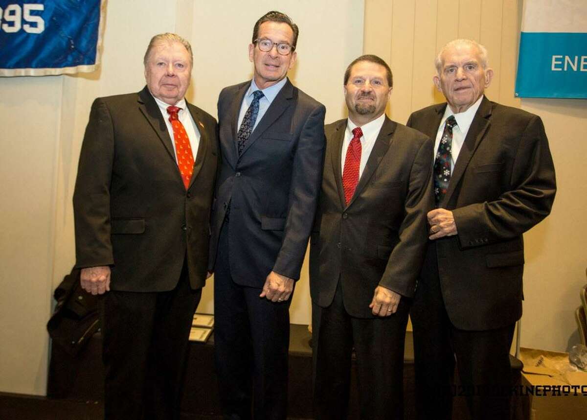 Gov. Dannel P. Malloy was the keynote speaker at last week’s Middlesex County Chamber of Commerce member breakfast meeting at the Radisson Hotel Cromwell. From left are Chamber Vice Chairman Jay Polke, Malloy, Chamber Chairman Rick Morin and Chamber President Larry McHugh.