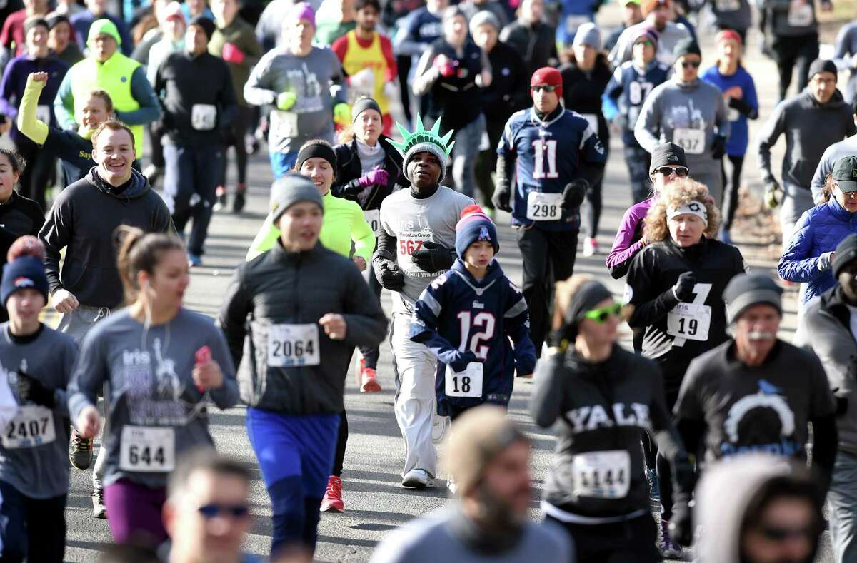 (Arnold Gold-New Haven Register) The 10th annual IRIS Run for Refugees sold out with 2,500 runners participating in the 5K in New Haven on 2/5/2017 following President Trump's executive order concerning a temporary immigration ban from seven Muslim-majority countries.