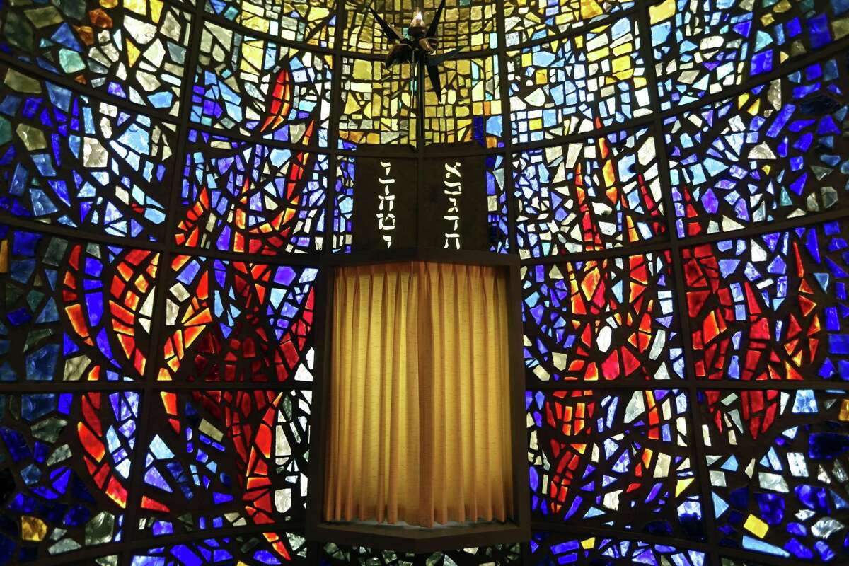 The stained glass in Temple Beth-El's Oppenheimer Chapel is the work of the late Texas artist Cecil Casebier.