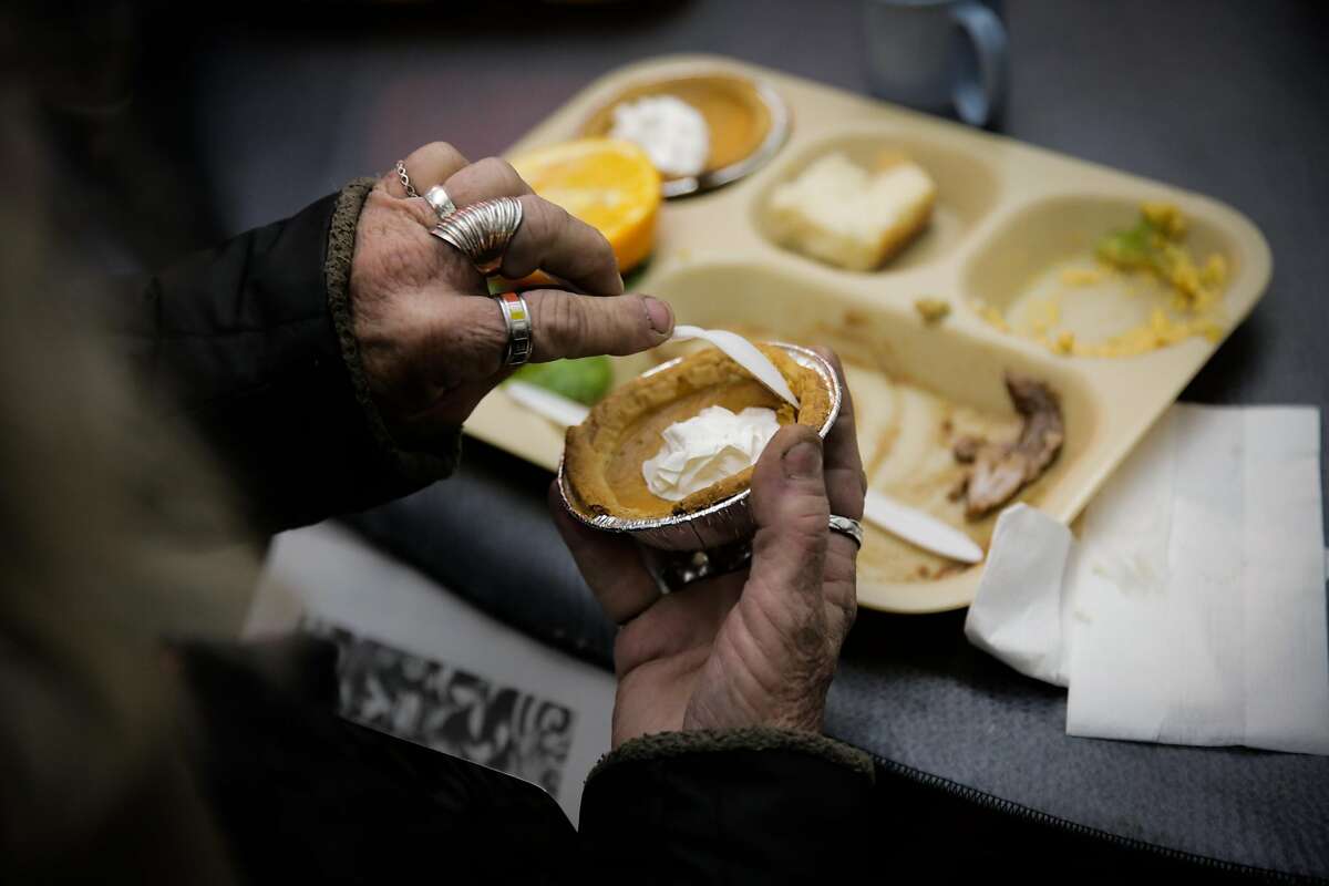 Hundreds enjoy donated prime rib lunch for Christmas Eve at Glide Memorial