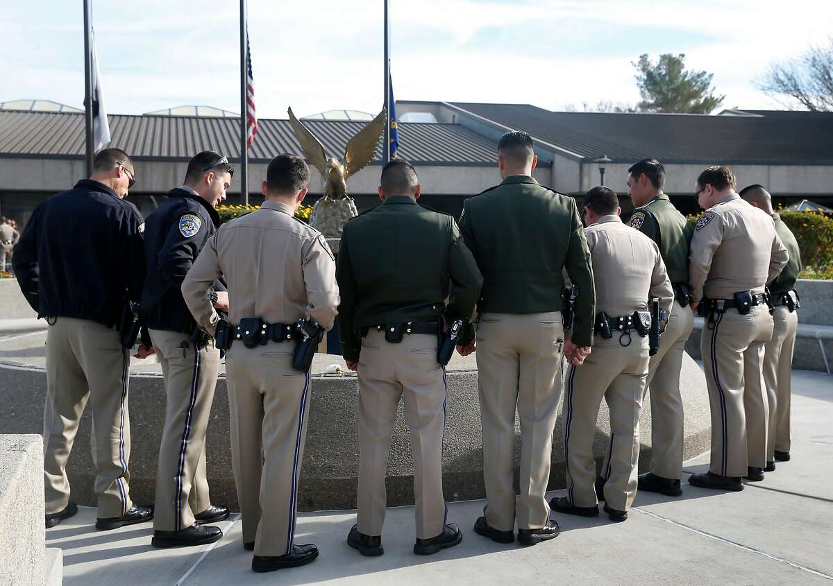 Sea of law enforcement joins family in mourning CHP officer