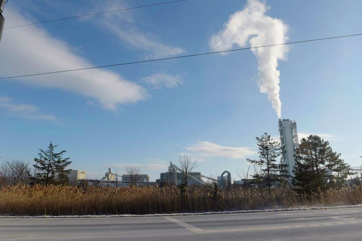 A view of the LafargeHolcim cement plant from Route 9W across from the Ravena-Coeymans-Selkirk High School. (Paul Buckowski / Times Union archives)