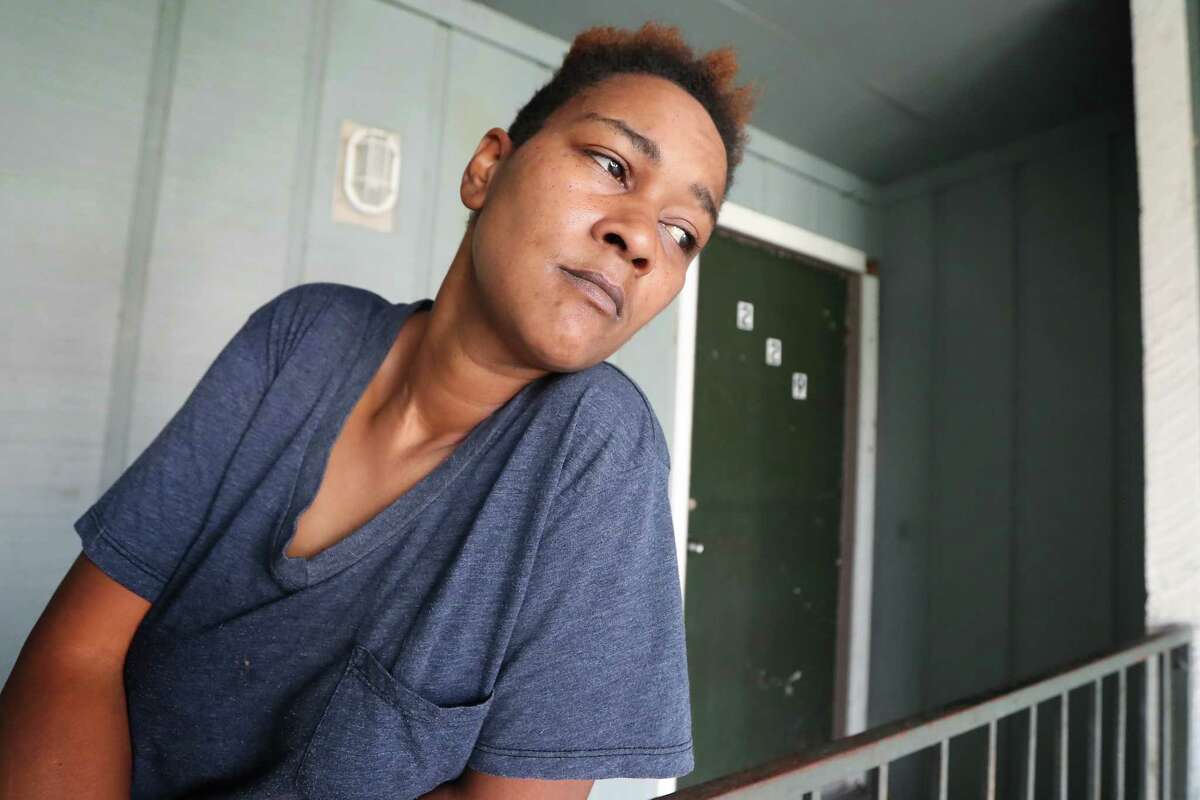 Cherika Argus, one of the victims of the Briscoe's Place fire, an unregulated rooming house with 20 or so windowless bedrooms rented out to people who needed a cheap place to live, talks about life after the fire Wednesday, Dec. 20, 2017, in Houston. ( Steve Gonzales / Houston Chronicle )