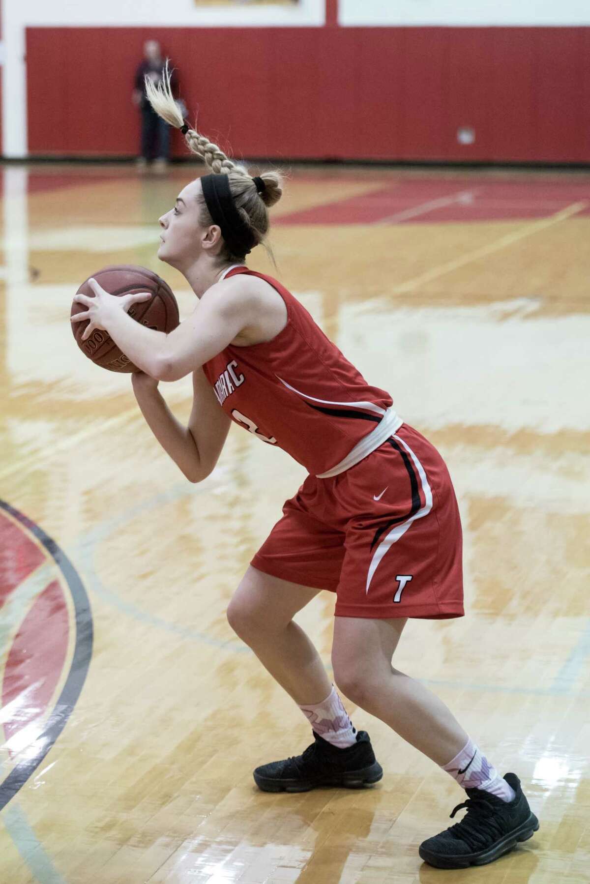 Tamarac's Emily Erickson goes for a basket Friday, December 15th, 2017, during the game against Mechanicville at Mechanicville. Photo By Eric Jenks