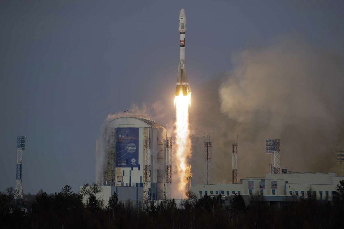 A Russian Soyuz 2.1b rocket carrying satellites lifts off from the Vostochny cosmodrome outside the city of Tsiolkovsky. Nations warring on each other’s satellites would be detrimental to the U.S.