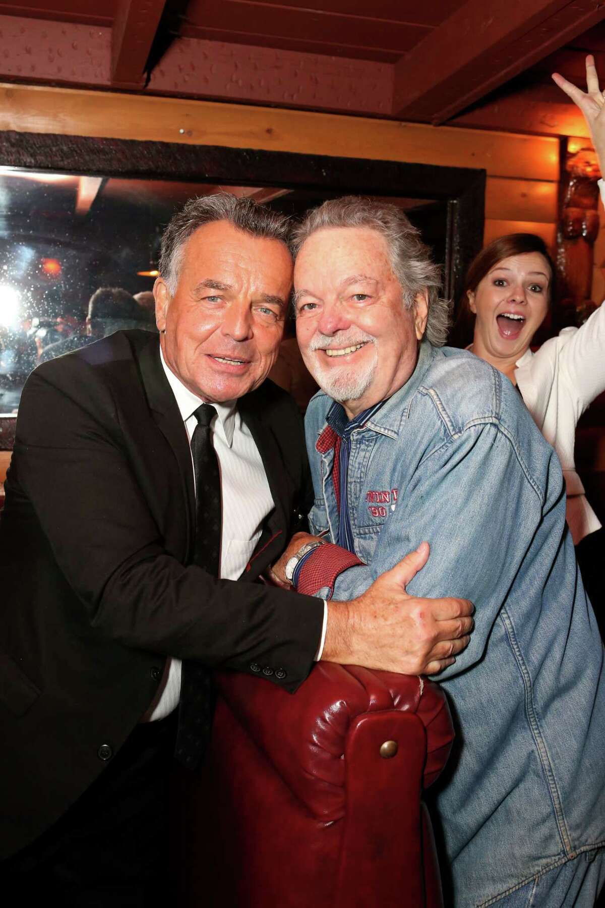 IMAGE DISTRIBUTED FOR PARAMOUNT - From left, Ray Wise, Russ Tamblyn and Amber Tamblyn at the Bigfoot Lodge for the after party celebrating the forthcoming Blu-ray Disc release of Twin Peaks: The Entire Mystery on Wednesday, July 16, 2014, in Los Angeles. (Photo by Casey Rodgers/Invision for CBS HE and Paramount/AP Images) ORG XMIT: INVL
