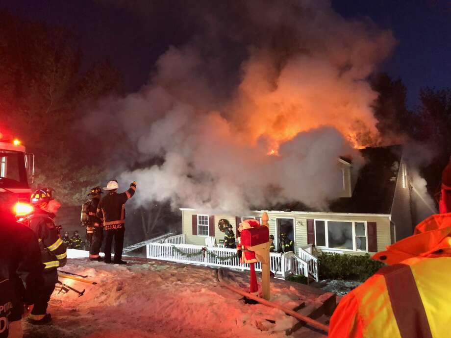 Danbury firefighters responded to a blaze at 12 Fleetwood Drive on Sunday, Dec. 31, 2017. Photo: Contributed