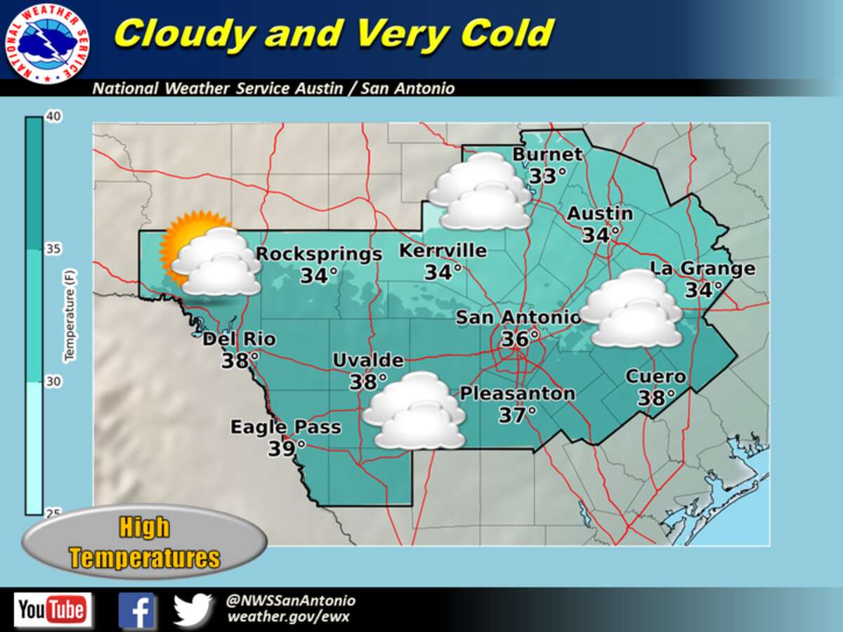 The National Weather Service issued a hard freeze warning that will last until Wednesday, Jan. 3, 2018, in the San Antonio area.