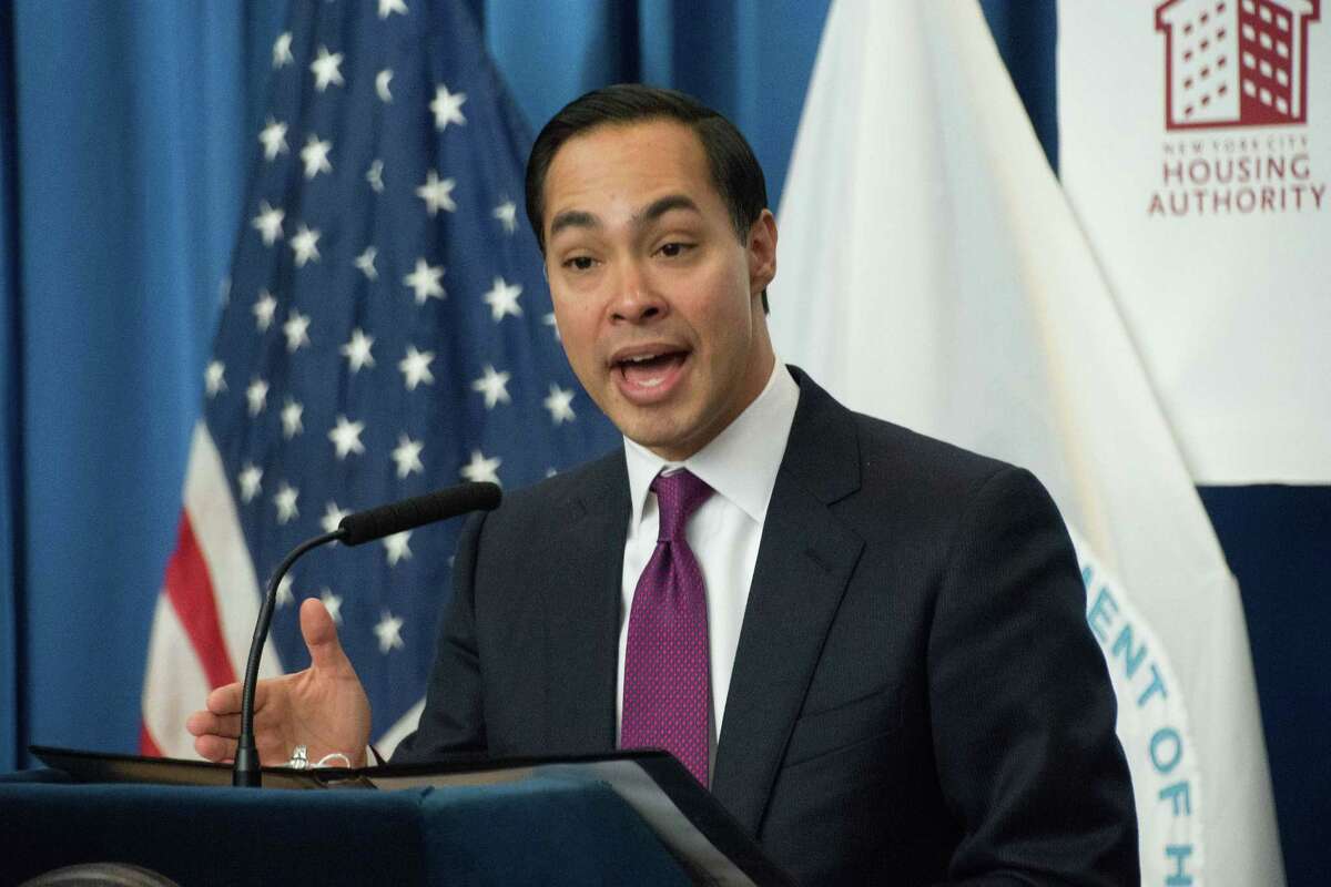 Former U.S. Department of Housing and Development Secretary Julian Castro speaks during an Internet service for public housing launch on Dec. 16, 2016 in the Bronx, New York City, N.Y. (M. Stan Reaves/Rex Shutterstock/Zuma Press/TNS)