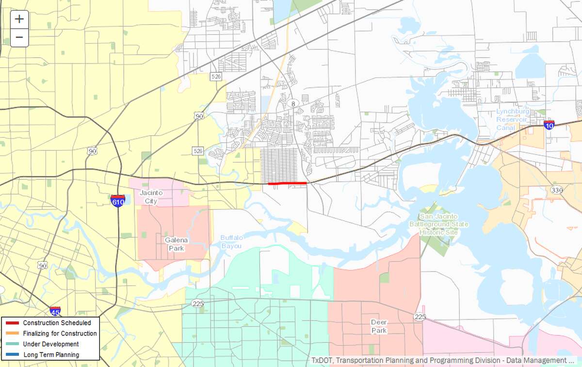 Repair/maintenance of 1-10 Description: Repair/maintenance of I-10 from Freeport St. to Beltway 8 Where: I-10, east Houston Estimated cost: $3.9 million Estimated completion: May 2018