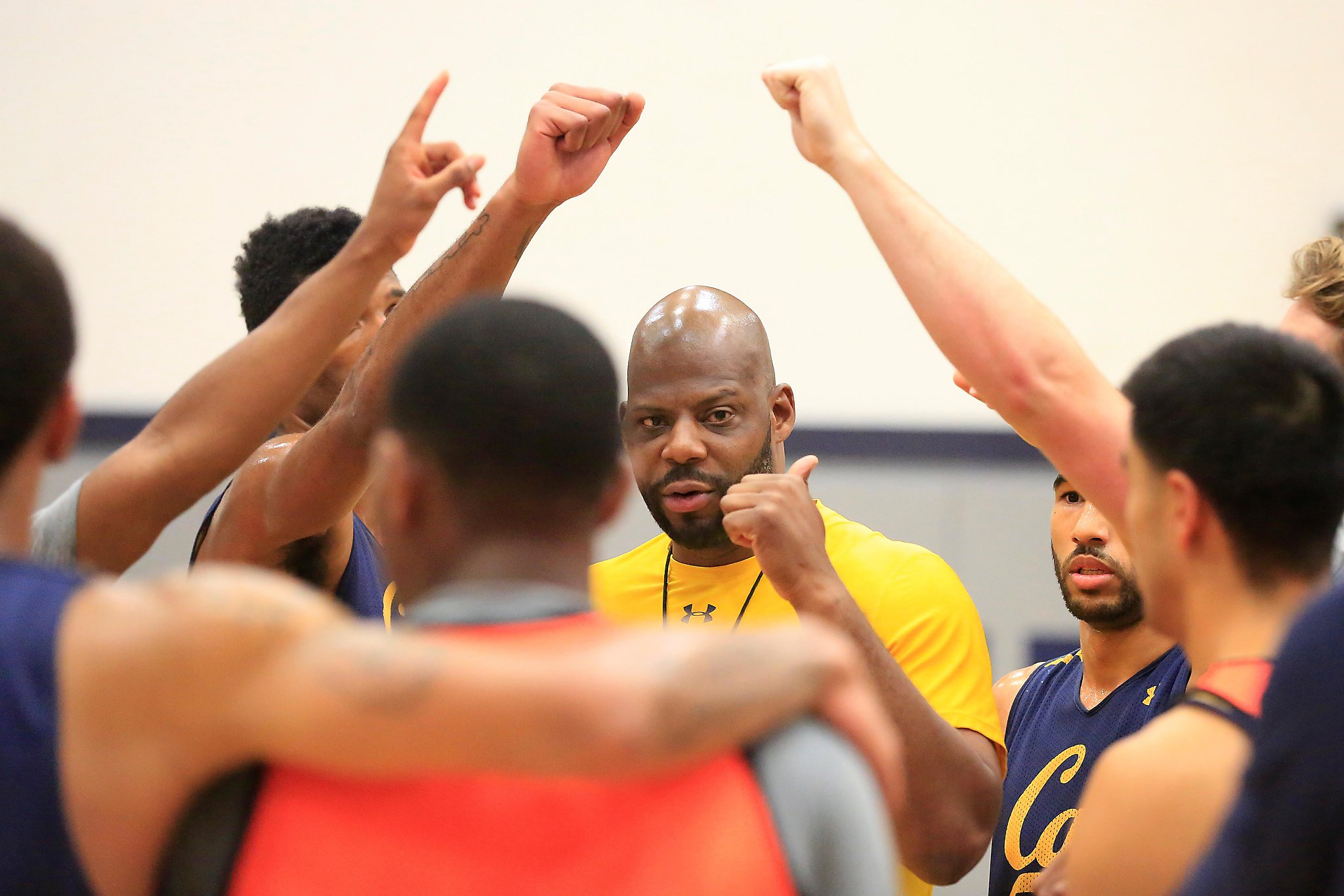 Cal basketball players being put through their paces