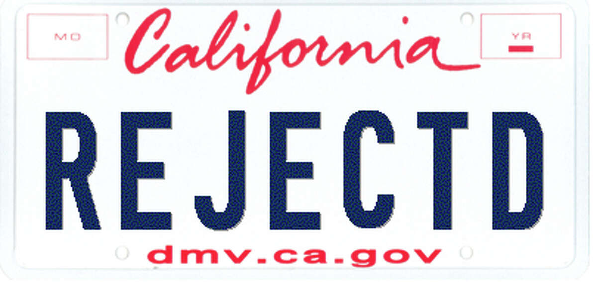 The California DMV rejects hundreds of vanity license plates every year. Click through the slideshow to see some of the best, including the reasons for rejection. WARNING: Some of the messages might contain offensive information.