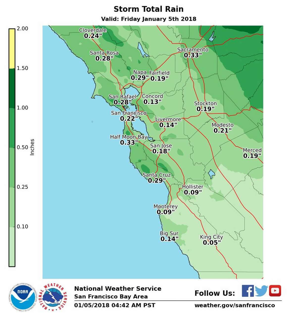 Stronger storm 50 MPH gusts, 4 inches of rain forecast for Bay Area ridges