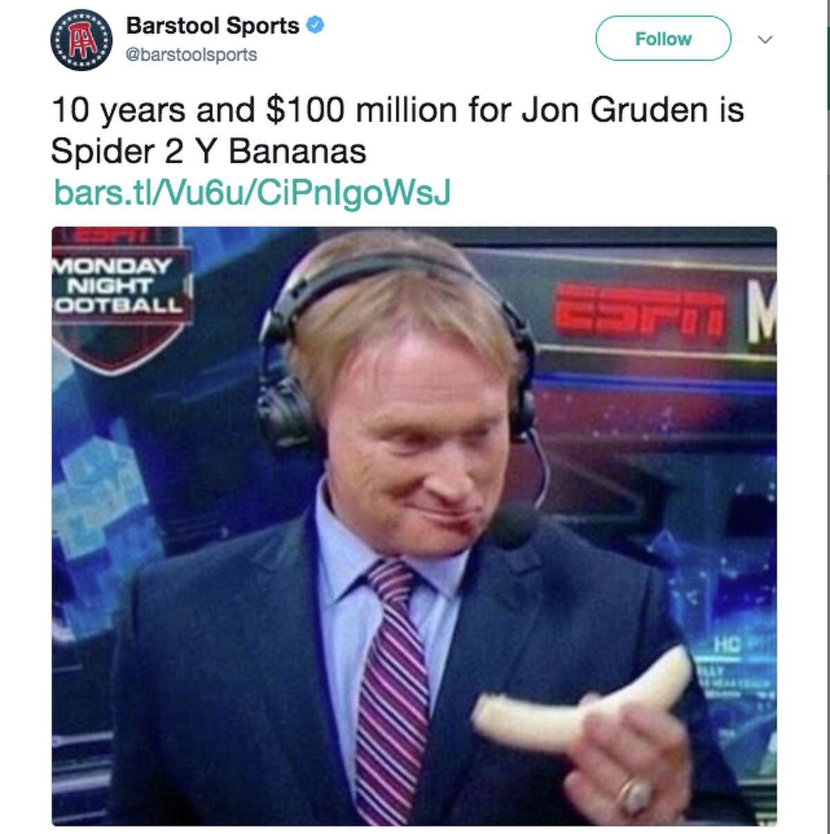 Twitter Can't Get Over Jon Gruden's Reported 10-year, $100 Million ...