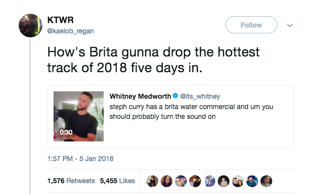 Brita ad featuring Steph Curry sends Twitter into a frenzy