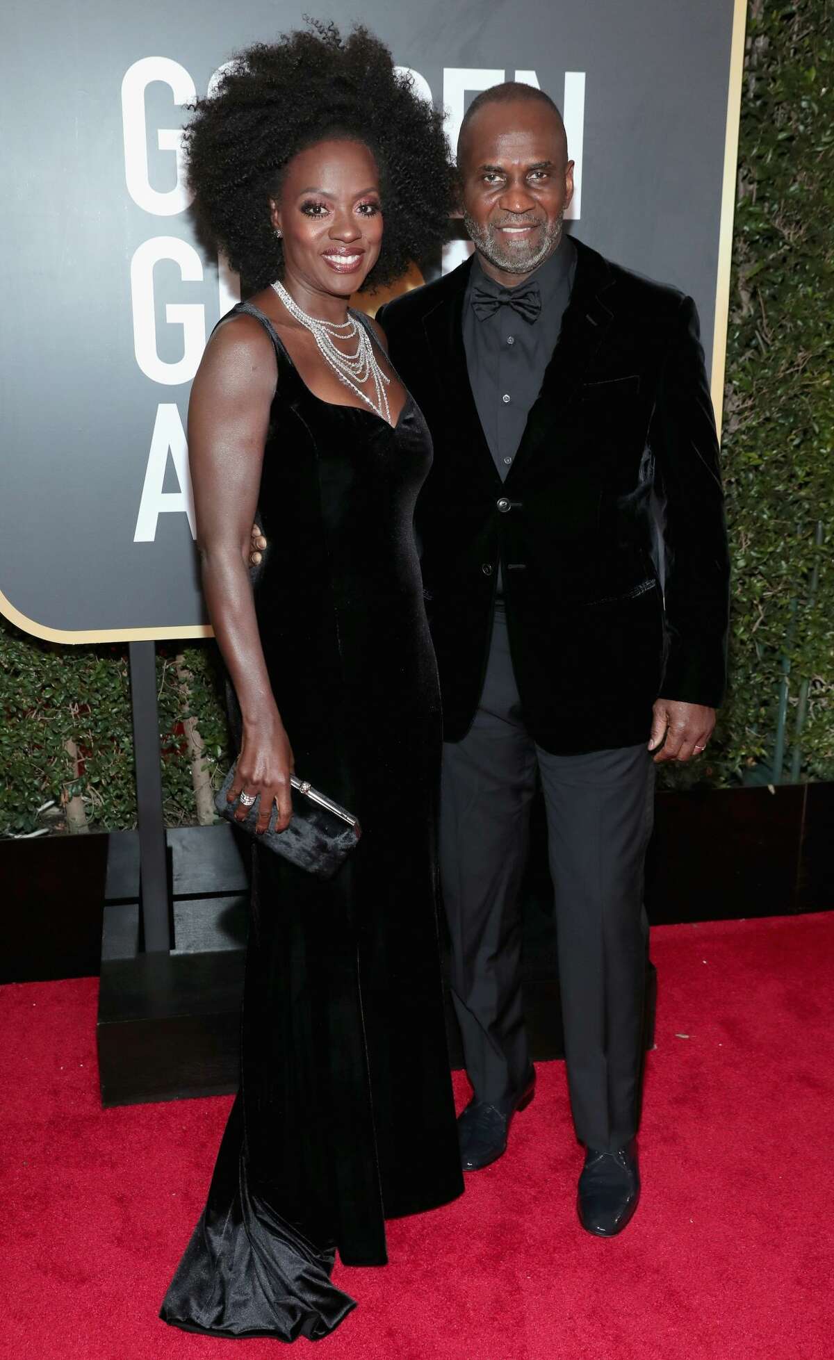 BEVERLY HILLS, CA - JANUARY 07: 75th ANNUAL GOLDEN GLOBE AWARDS -- Pictured: (l-r) Actors Viola Davis and Julius Tennon arrive to the 75th Annual Golden Globe Awards held at the Beverly Hilton Hotel on January 7, 2018. (Photo by Neilson Barnard/NBCUniversal/NBCU Photo Bank via Getty Images)