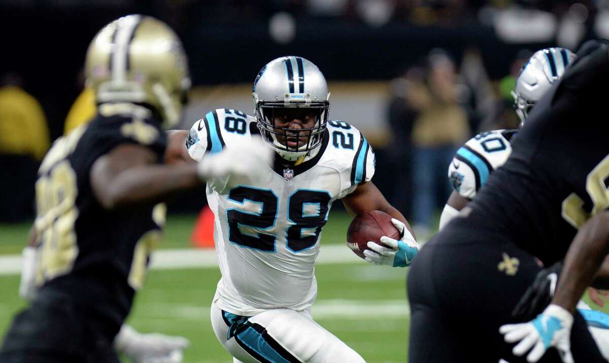 Carolina Panthers running back Jonathan Stewart (28) during the NFL  football game between the New Orleans