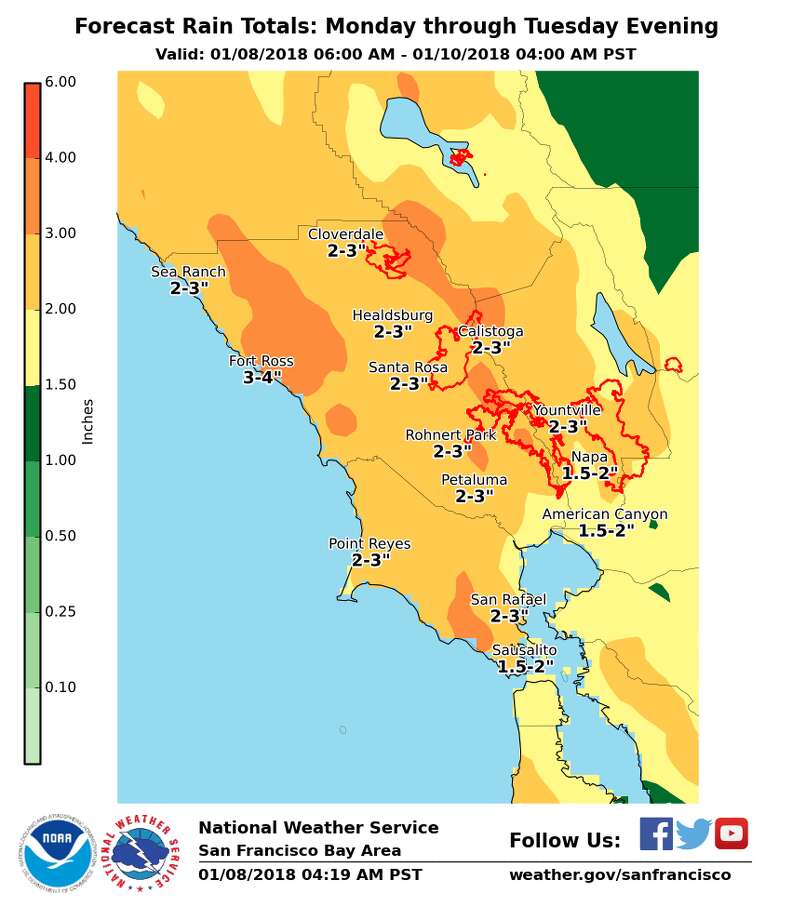 bay area rainfall totals year to date noaa