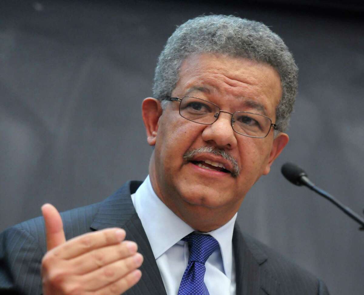Former president of the Dominican Republic, Leonel Fernandez, gave the Chubb Fellowship lecture at the Yale Law School. Mara Lavitt/New Haven Register 4/9/13