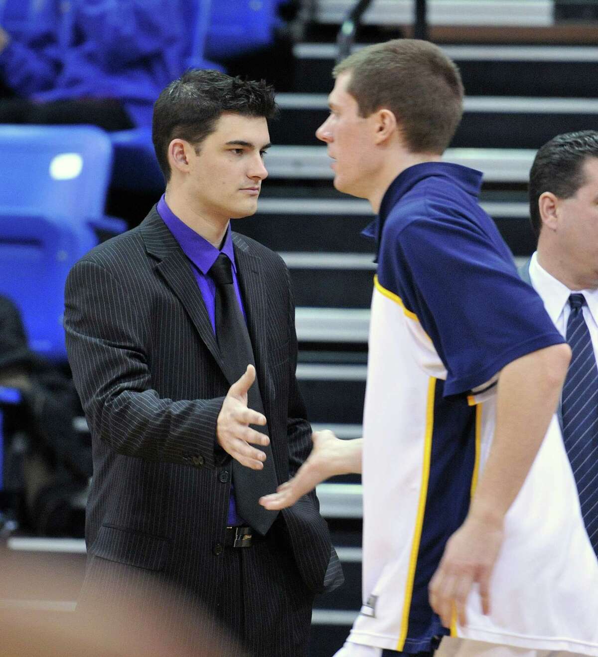 Former Quinnipiac manager Mike Papale during game against Bryant on January 31, 2011.