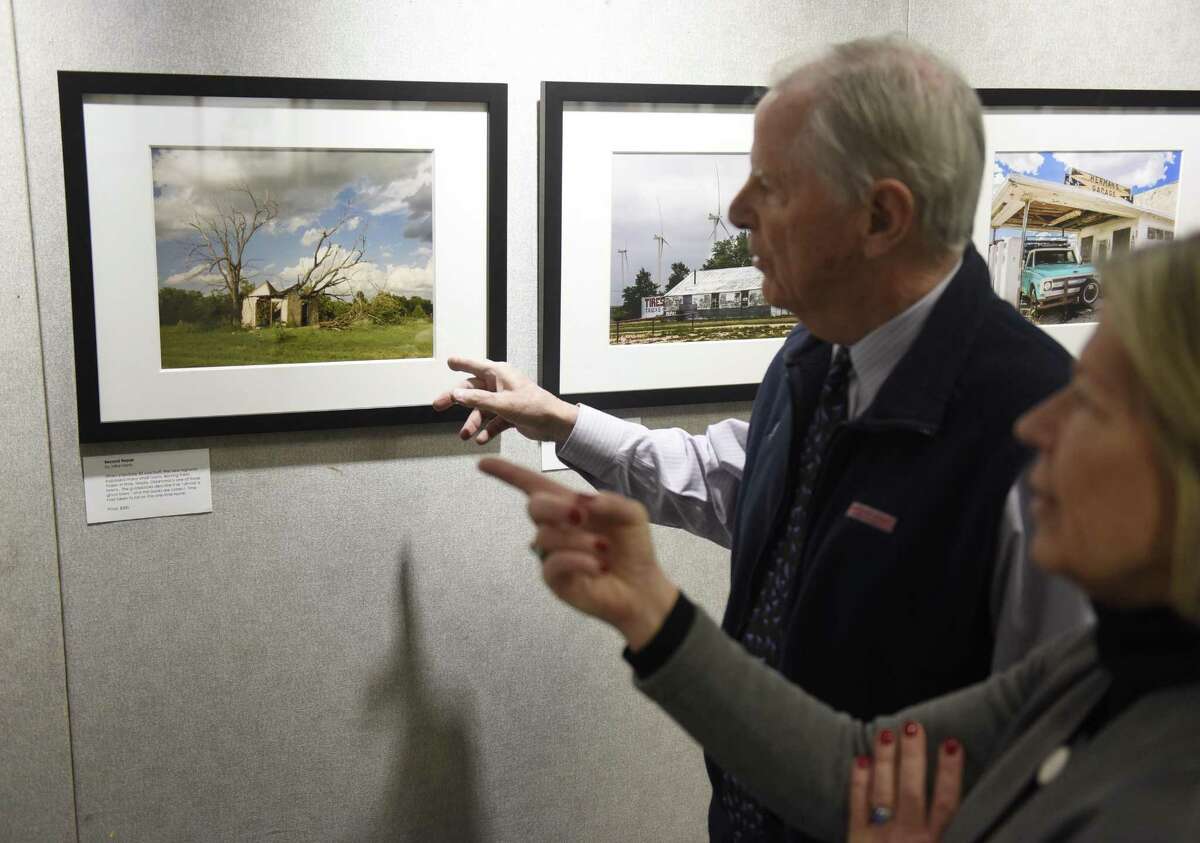 Greenwich photographers Mike and Sally Harris show work from their new exhibit ?“Route 66 ?— a photographic journey?” on display at the YWCA in Greenwich, Conn. Monday, Jan. 8, 2018. The show, which opened Friday, features a selection of photos from the Harris's three-week expedition along historic Route 66.