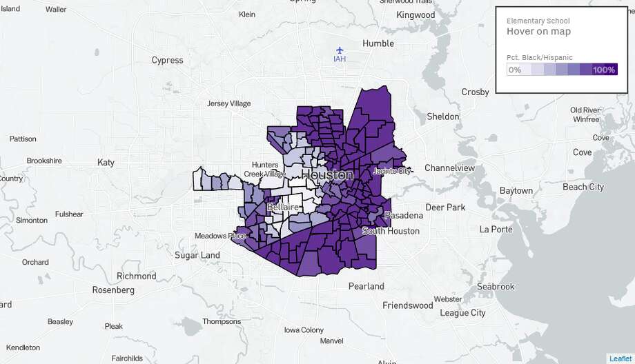 School Districts In Houston Map Heat map shows how Houston schools continue to be segregated 