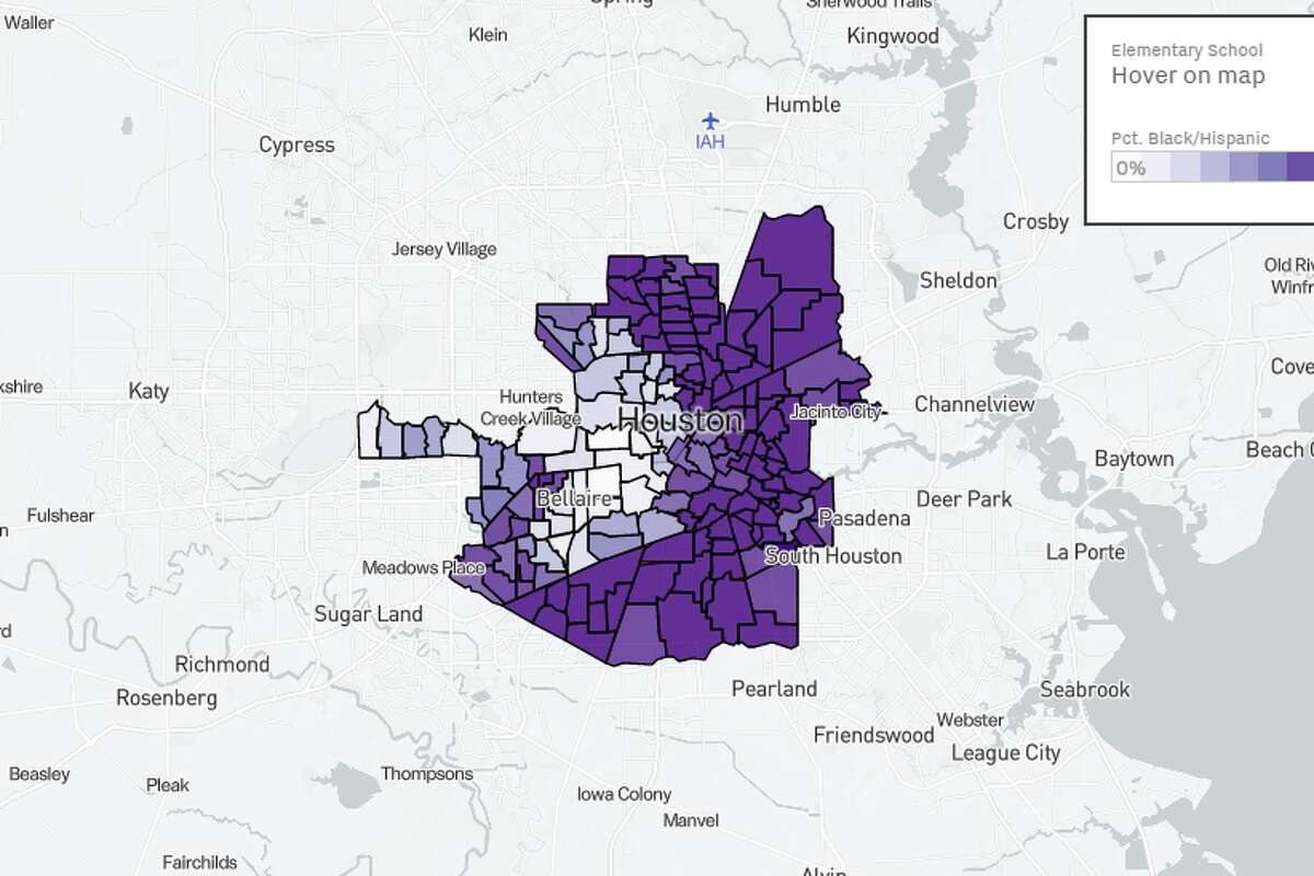 Five maps illustrate Houston's racialethnic breakdown by neighborhood