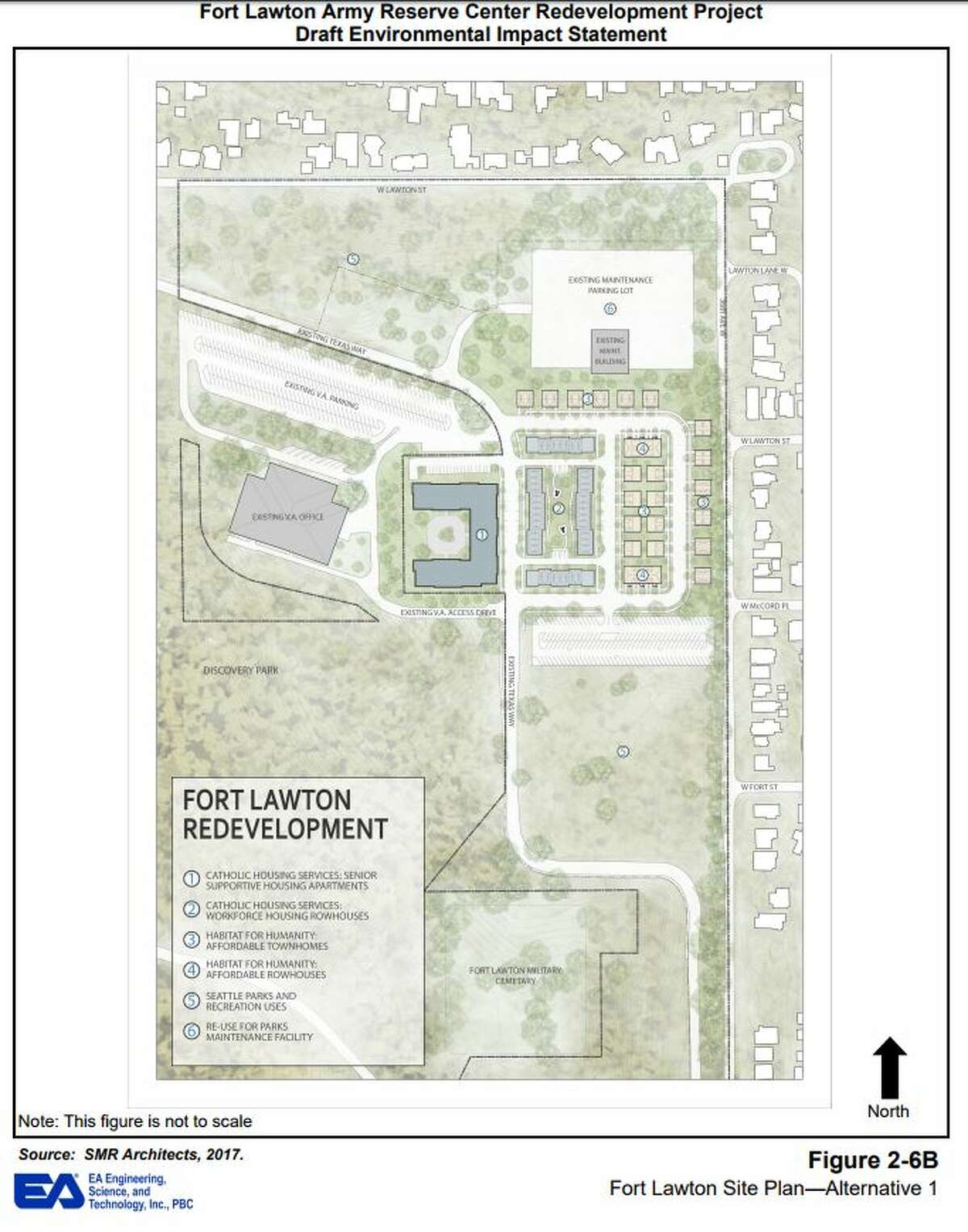 Maps and images from the city of Seattle's draft environmental impact statement for Fort Lawton redevelopment.