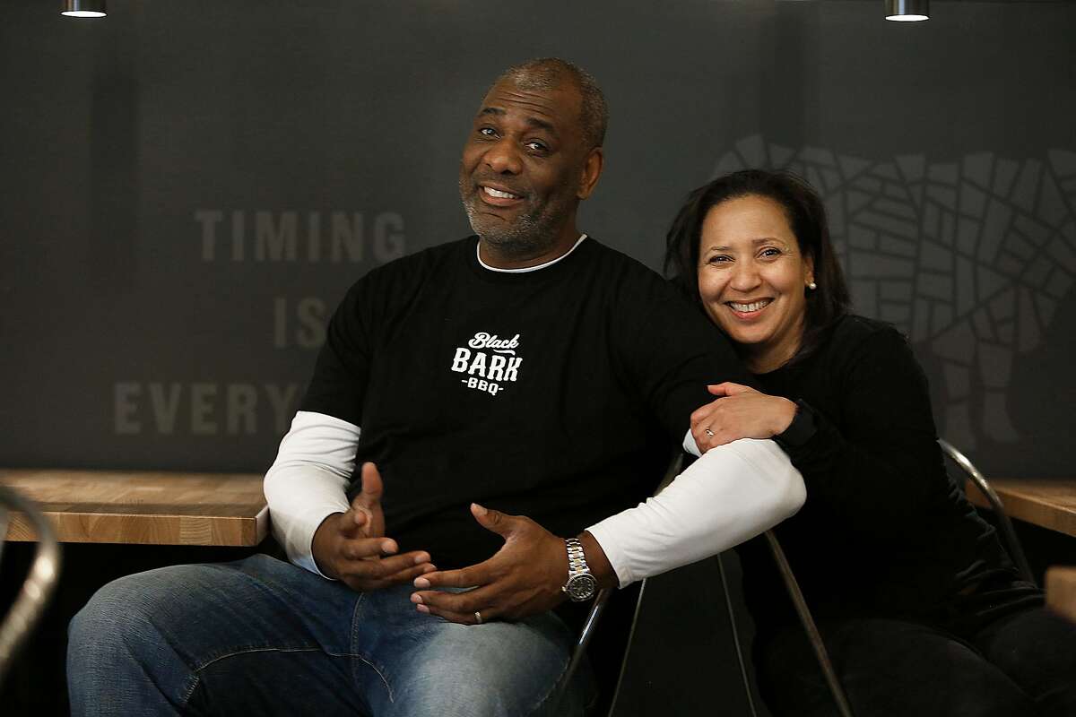 Co-owners and chef David Lawrence and his wife/business partner Monetta White show their soon to open BBQ restaurant, Black Bark in San Francisco, California, on Tuesday, November 24, 2015.